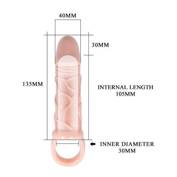 Насадка на пеніс BAILE Man Extension Vibrating Sex Aura | Зображення 7
