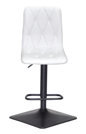 Барный стул Fred Bar 4-BK-Base, черная квадратная опора, регулировка высоты сиденья, мягкая обивка экокожа цвет белый | Зображення 7