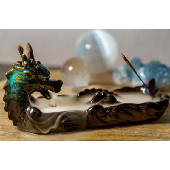 Керамічна підставка для пахощів «Дракон» | Backflow Dragon – Mystic Smoke