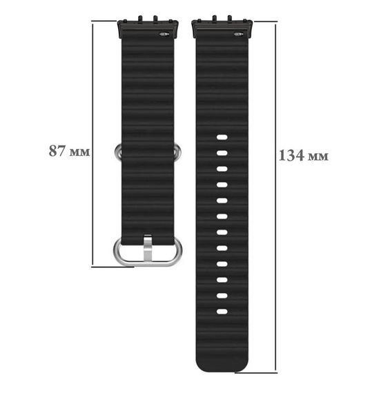 Силіконовий ремінець Primo Ocean для смарт-годинника Samsung Galaxy Fit 3 (SM-R390) - Black | Зображення 4