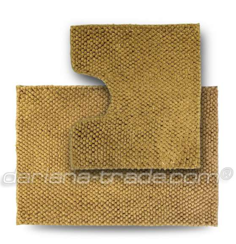 Набор ковриков для ванной 2шт: 55*50см+55*80см Ананас песочный Дариана