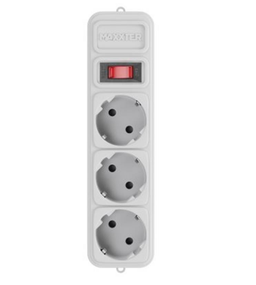 Фільтр мережевий 3 розетки 4,5 м з вимикачем сірий SPM3-G-15G Maxxter