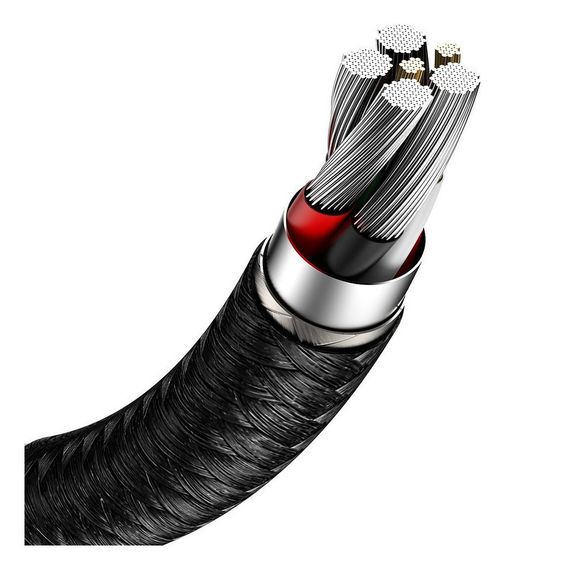 Дата кабель USB 3.1 AM to Type-C 0.25m CAKF 6.0A 66W Cafule Series Metal Data Cable Black Baseus (CAKF000001) | Зображення 6
