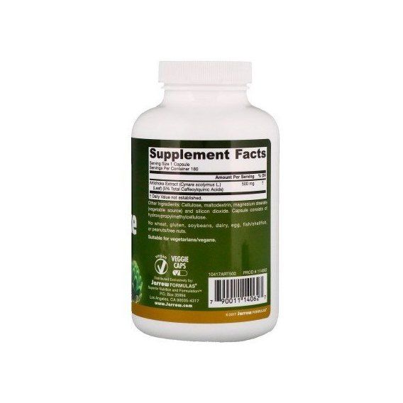 Артишок Jarrow Formulas Artichoke 500 mg 180 Veg Caps | Зображення 1