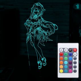 Акриловый светильник-ночник с пультом 16 цветов Гань Юй (Ganyu) tty-n000658