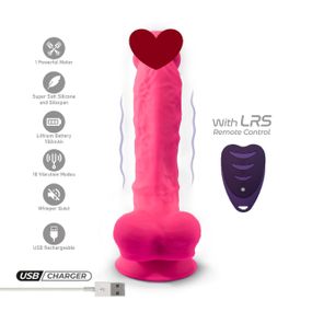 Реалістичний вібратор із пультом керування Silexd Model 1 (8") ZD03 на присосці, рожевий sexstyle