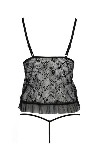 Открытое боди Passion JUSTINA BODY Черный L/XL | Зображення 1