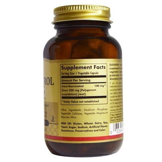 Ресвератрол Solgar Resveratrol 100 mg 60 Veg Caps | Зображення 1