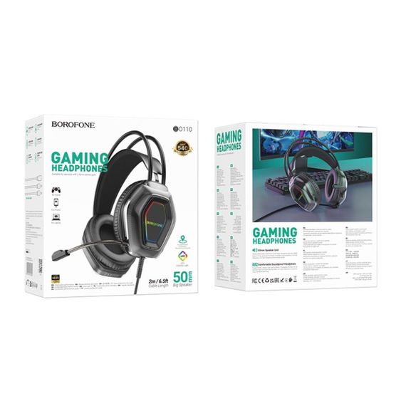 Навушники BOROFONE BO110 Fight gaming headphones Black | Зображення 1