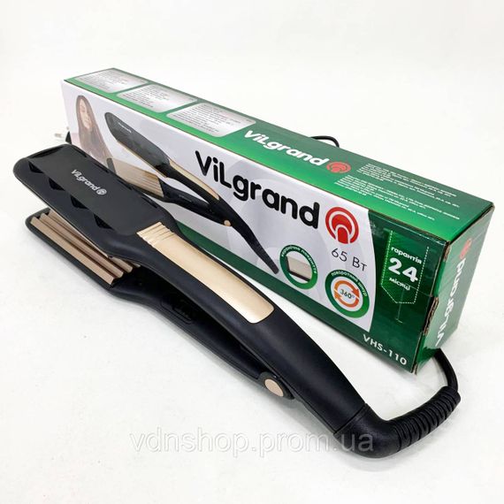 Выпрямитель для волос с турмалином ViLgrand VHS-110 65 Вт, Утюжок гофре плойка для укладки XG-61