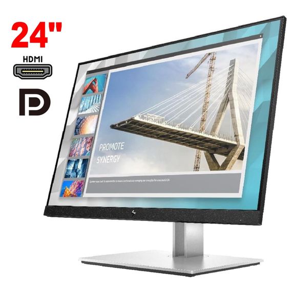 Монітор HP E24i / 24" (1920x1200) IPS / 1x HDMI, 1x DisplayPort, 1x VGA, 5x USB 3.2 / VESA 100x100 / Pivot б/в