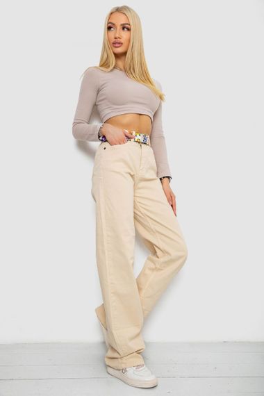 Джинси жіночі, колір світло-бежевий, 250R00160 | Зображення 1