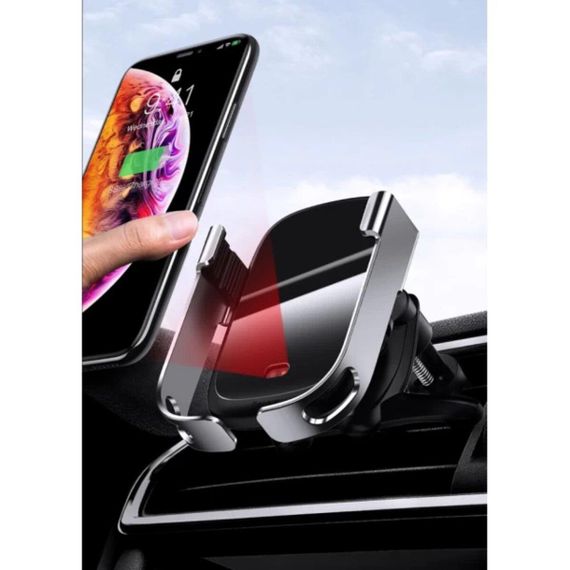 Тримач для мобiльного з БЗП Baseus Rock-solid Electric Holder Wireless Black | Зображення 1
