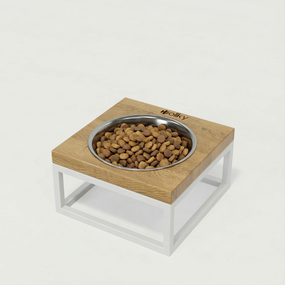 Миска на подставке для кошек и маленьких собак Hollky Base Solo S (1 × 0,45 л) Solo S-18187-WHNT