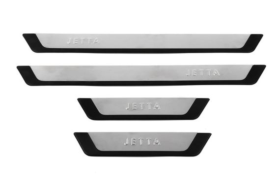 Накладки на пороги Flex-style (4 шт, нерж) для Volkswagen Jetta 2011-2018 рр | Зображення 1