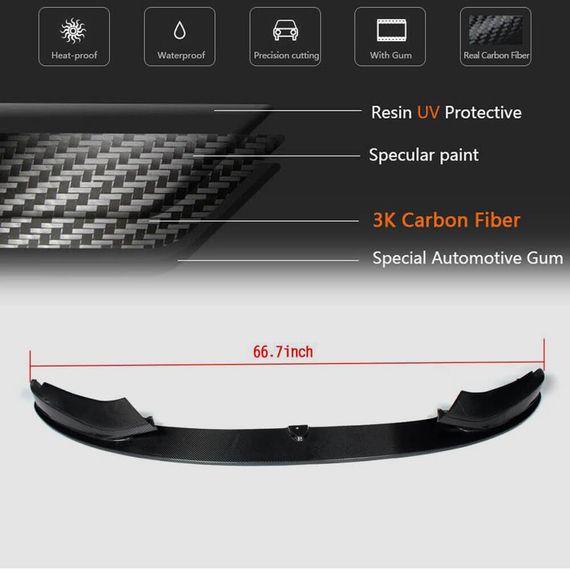 Накладка на передній бампер Lip V3 (для M-Sport, Карбон) для BMW 4 серія F-32 2012-2020 рр | Зображення 4