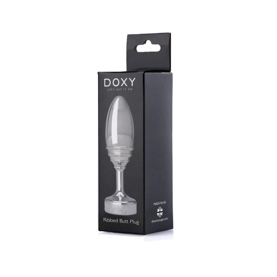Металева анальна пробка DOXY Butt Plug RIBBED, ребриста, діаметр 3,3 см Sex Aura | Зображення 4