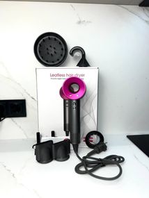 Фен Super Hair Dryer рожевий з іонізацією та турборежимом 5 насадок