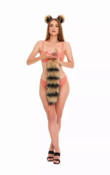 Анальний хутряний хвіст єнота без пробки, OKOVA, 50 см. Sex Aura | Зображення 3