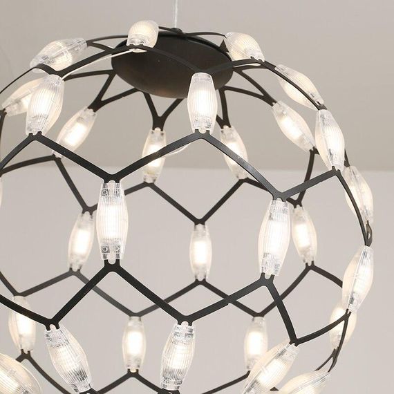 Люстра світлодіодна підвісна LED світильник для квартири на стелю лед 26278 Чорний 65-250х50х50 см. | Зображення 4