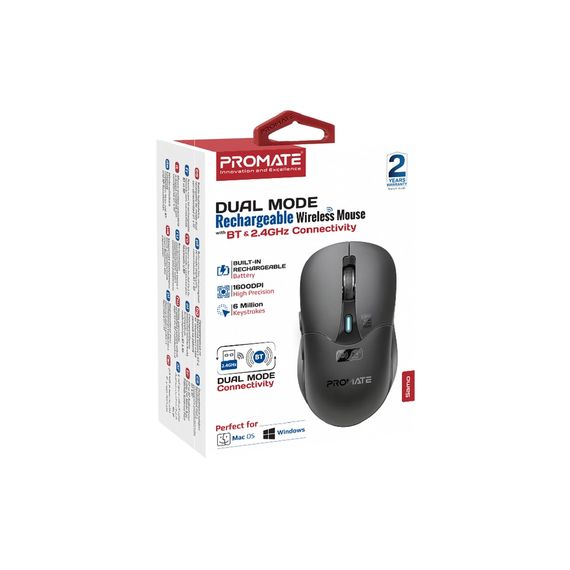 Мишка Promate Samo Wireless/Bluetooth Black (samo.black) | Зображення 7