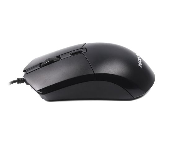 Миша дротова Mc-4B01, оптична, 4 кнопки, 2400 DPI, USB, чорна | Зображення 1