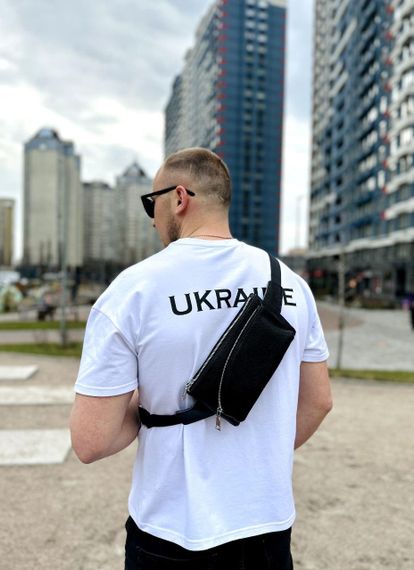 Сумка бананка чоловіча шкіряна поясна крос-боді чорна 54928 | Зображення 1
