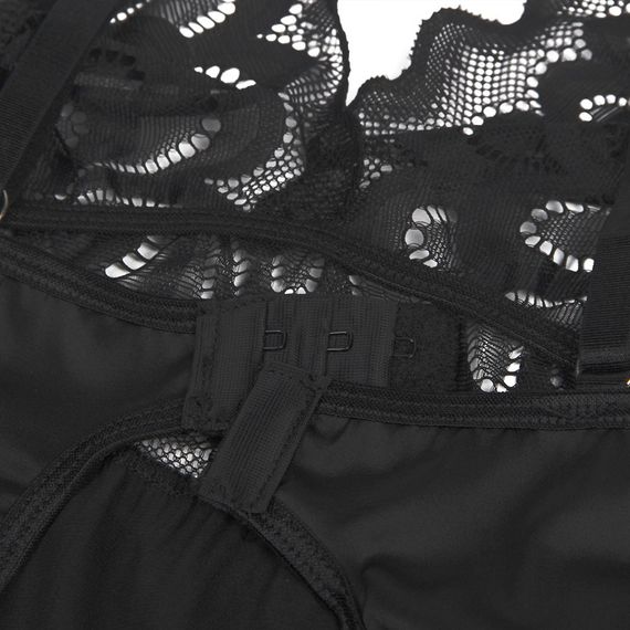 Пеньюар кружевной Star Night с трусиками, черный, M sexstyle | Зображення 4