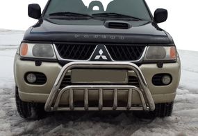 Кенгурятник WT002 (нерж) для Mitsubishi Pajero Sport 1996-2007 гг