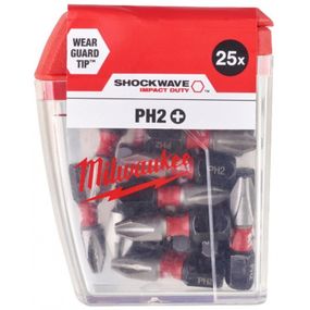 Набор бит Milwaukee SHOCKWAVE, PH2, 25мм, 25шт (4932430853)