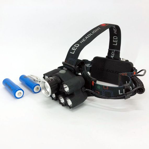 Яркий светодиодный налобный фонарь Bailong Police BL-T78 5 led белый + KT-844 2 ультрафиолетовый | Зображення 5