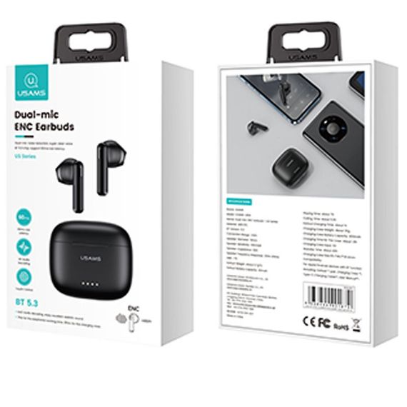 Бездротові TWS навушники Usams-US14 BT 5.3 Black | Зображення 4