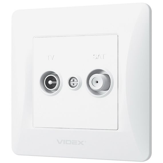 Комбінована телевізійна розетка TV+SAT VIDEX BINERA VF-BNSK2TVSATE-W біла