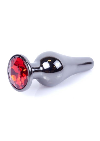 Анальна пробка B - Series HeavyFun Jewellery Dark Silver, червона | Зображення 5