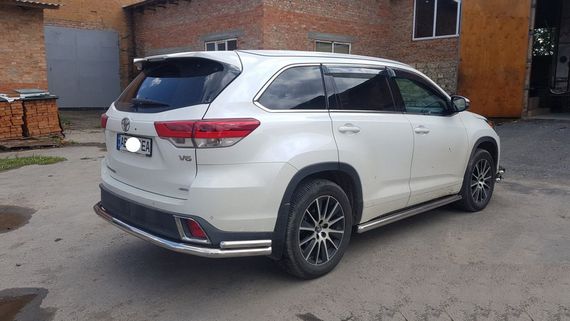 Задняя защита AK005-2 (2 шт, нерж) для Toyota Highlander 2014-2019 гг | Зображення 5