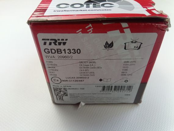 Колодки задні гальмівні Clio/Megane, TRW (GDB1330) дискові (440605713R) | Зображення 2