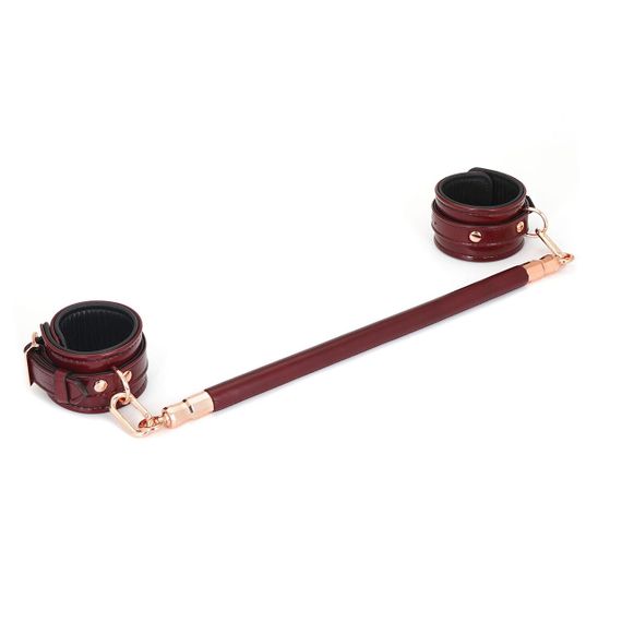 Фіксатор-розпірка для ніг або рук Liebe Seele Wine Red Spreader Bar, дерево + натуральна шкіра Sex Aura | Зображення 6