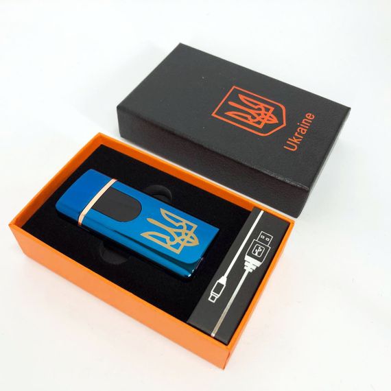 Електрична та газова запальничка Україна (з USB-зарядкою) HL-431. KV-419 Колір: синій | Зображення 2