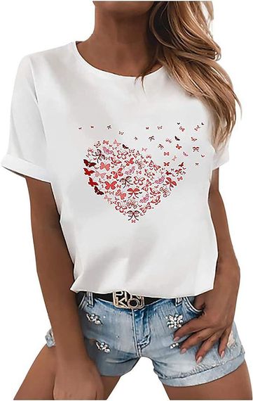 Футболка женская с принтом повседневная S Белая