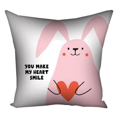 Подушка габардинова з принтом You make my heart smile 40x40 см (4P_23NY049)