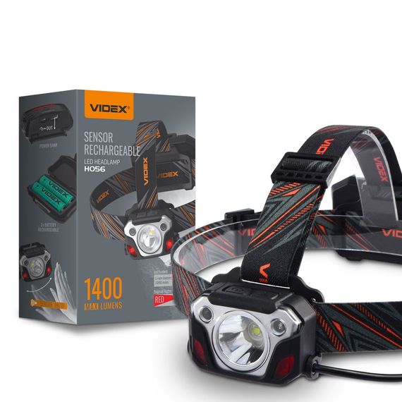 Ліхтарик LED налобний 1400Lm 6500К чорний VLF-H056 Videx | Зображення 2