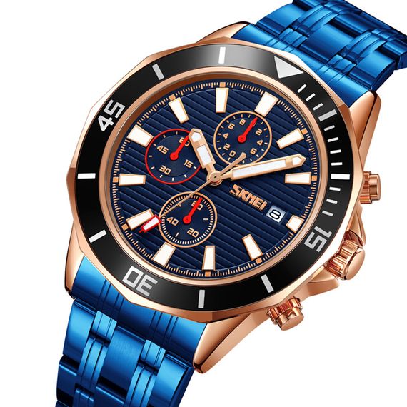 Годинник S2kmei 9335RGBU Rose Gold-Blue | Зображення 1