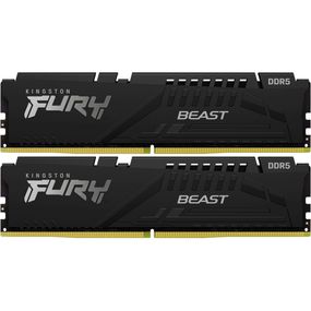 Модуль пам&#039;яті для комп&#039;ютера DDR5 64GB (2x32GB) 5600 MHz FURY Beast Black Kingston Fury (ex.HyperX) (KF556C40BBK2-64)