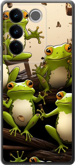 Чехол на Vivo S16 Pro Жабки "5656u-3123-17620"