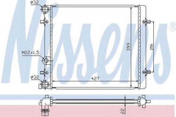 Радіатор охолодження SEAT NISSENS 641011 на SKODA OCTAVIA (1U2)