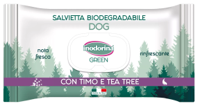 Вологі біорозкладні серветки з чебрецем та чайним девевом Inodorina Green Lino e Rosmarino для всіх типів