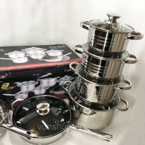 Хороший набор кастрюль UNIQUE UN-5037 12шт, Качественный набор кастрюль, Модные наборы посуды DB-48