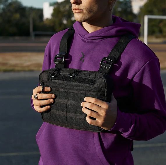 Тактична нагрудна сумка з Cordura 1000D, розгрузка чоловіча чорна | Зображення 6