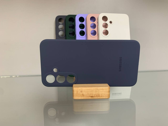 Samsung A15 Протиударний чохол з логотипом софт тач синій