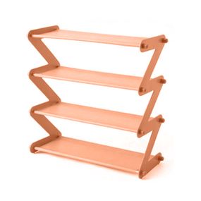 Полка для обуви органайзер компактный стойка складная Shoe Rack YH 8802 4 полки. Цвет: оранжевый